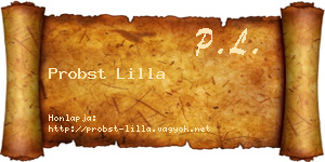 Probst Lilla névjegykártya